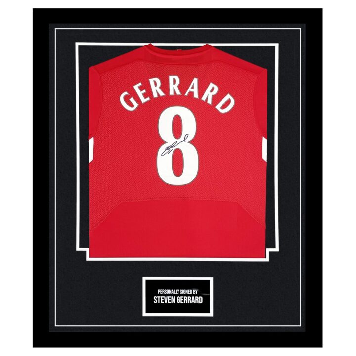 Framed Steven Gerrard Signed Shirt - Liverpool Football Club Icon