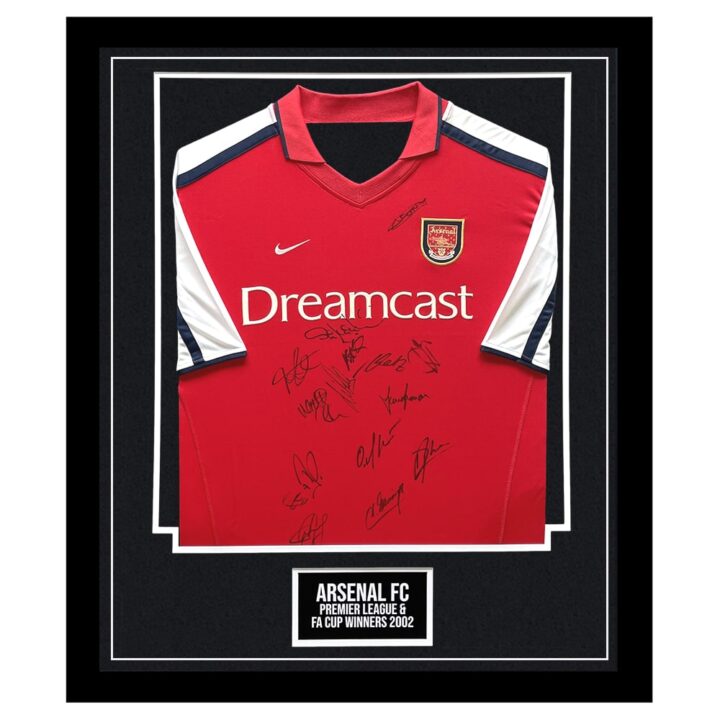 Signed Arsenal FC Framed Shirt - Premier League & FA Cup Winners 2002