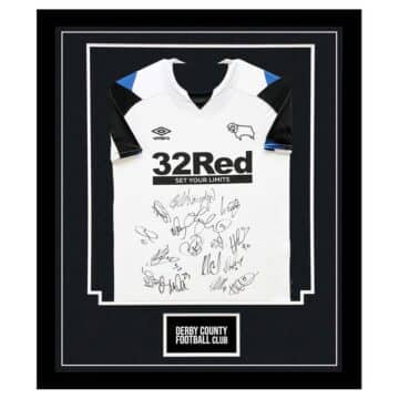 Signed Derby County Football Club Framed Shirt - Championship Squad Autograph