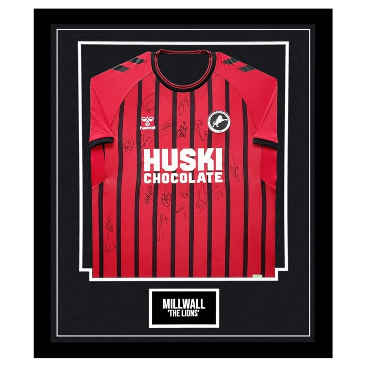 Signed Millwall FC 'The Lions' Framed Shirt - Championship Squad