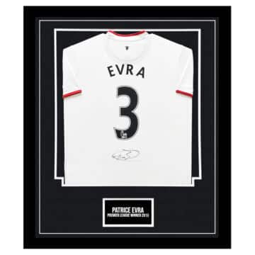 Signed Patrice Evra Framed Shirt - Premier League Winner 2013