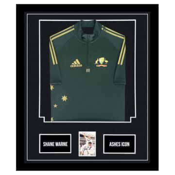 Signed Shane Warne Framed Display Shirt - Ashes Icon Autograph