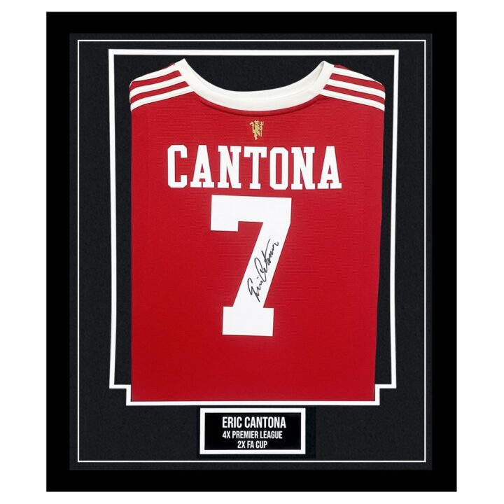 Eric Cantona Signed Framed Shirt - Manchester United Honours
