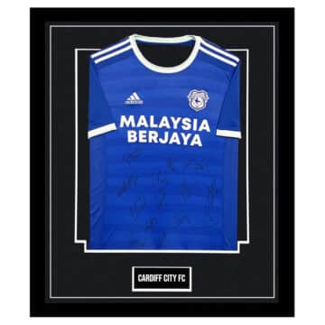 Framed Cardiff City FC Signed Shirt - Championship Squad 202122