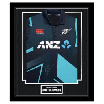 Framed Kane Williamson Signed Shirt - New Zealand Autograph