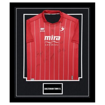 Signed Cheltenham Town FC Framed Shirt - League One Squad 2023