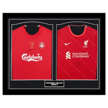 Signed Gerrard & Klopp Framed Duo Shirts - Liverpool Icons Autograph