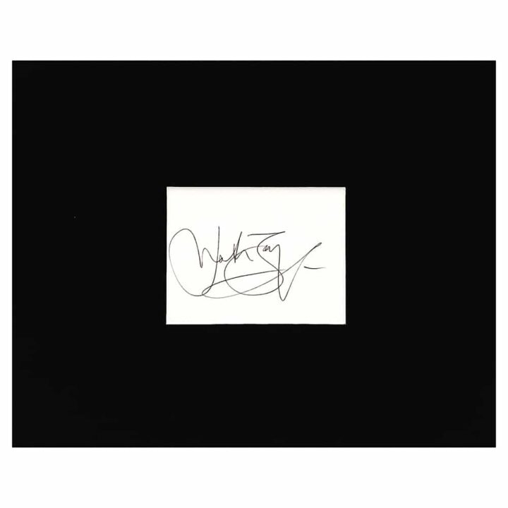 Signed Justin Langer Card Display - 10x8 Australia Cricket Ashes Icon