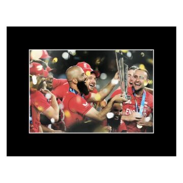 Signed Moeen Ali Photo Display 16x12 - T20 World Cup Winner 2022