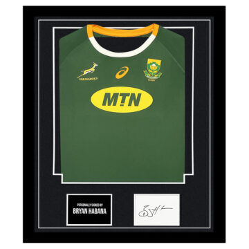 Bryan Habana Signed Framed Display Shirt - South Africa Autograph