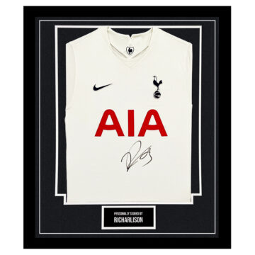 Framed Richarlison Signed Shirt - Tottenham Hotspur Autograph