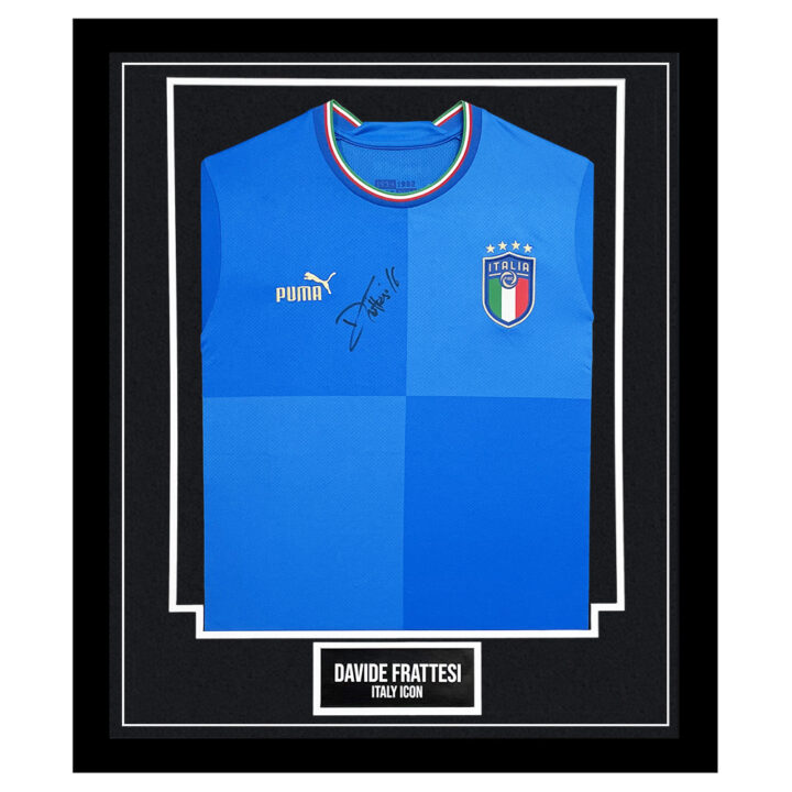 Davide Frattesi Signed Framed Shirt - Italy Icon Autograph