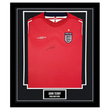 Signed John Terry Framed Shirt - England Icon Autograph