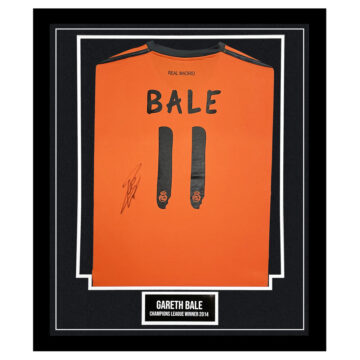 Signed Gareth Bale Framed Shirt - Champions League Winner 2014