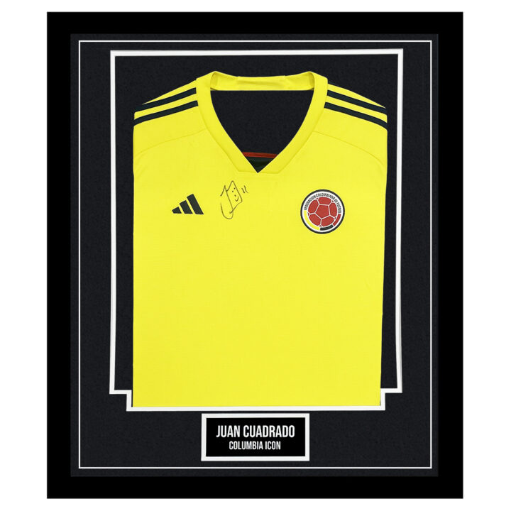 Signed Juan Cuadrado Framed Shirt - Colombia Icon Autograph