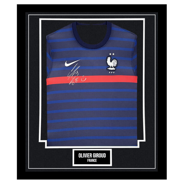 Olivier Giroud Signed Framed Shirt - France Jersey Autograph