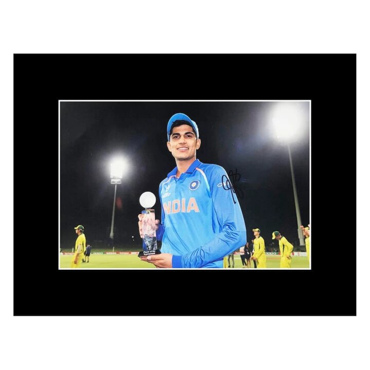 Signed Shubman Gill Photo Display 16x12 - India Icon Autograph
