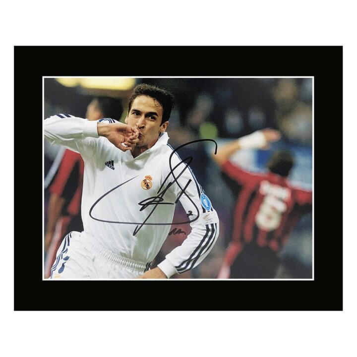 Signed Raul Photo Display – 12×10 Real Madrid Icon
