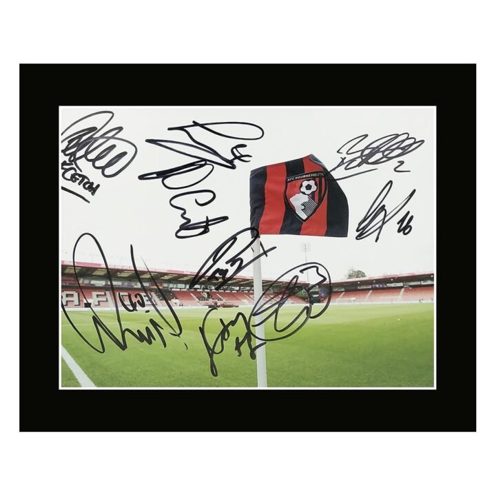 Signed AFC Bournemouth Photo Display – 12×10 Squad Icon