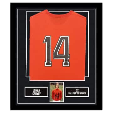 Johan Cruyff Signed Framed Display - 3 x Ballon d'Or Winner