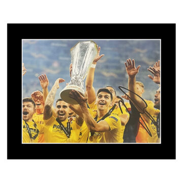 Signed Alfonso Pedraza Photo Display - 12x10 UEFA Cup Winner 2021