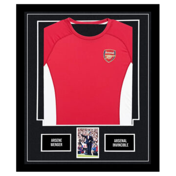 Signed Arsene Wenger Framed Display Shirt - Arsenal Invincible Shirt