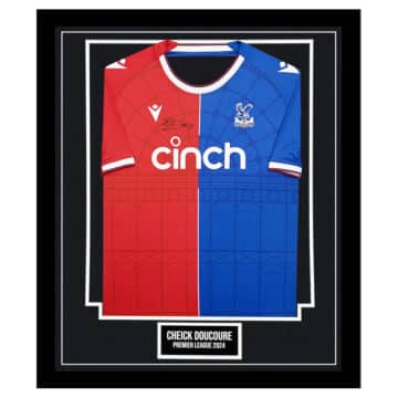 Signed Cheick Doucoure Crystal Palace Framed Shirt - Premier League 2024