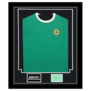 Signed George Best Framed Display - Northern Ireland Icon Shirt