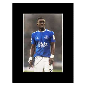 Signed Idrissa Gueye Photo Display 16x12 - Everton Icon