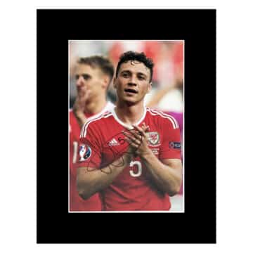 Signed James Chester Photo Display 16x12 - Wales Icon