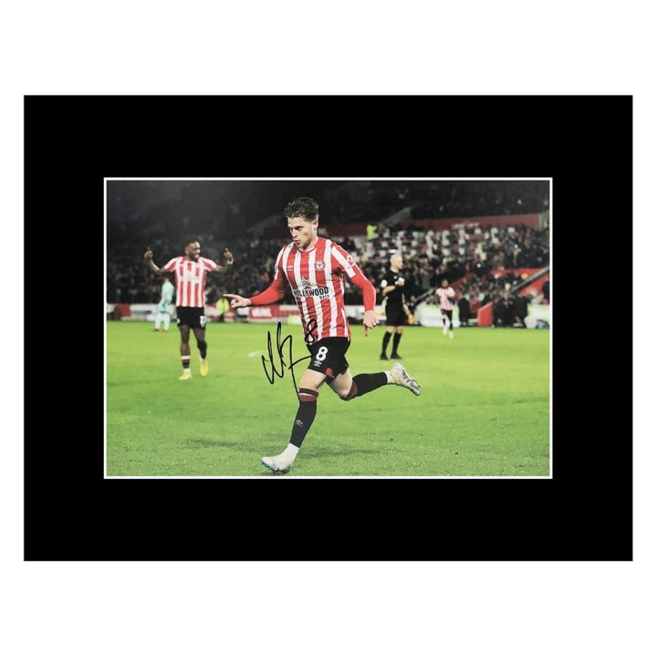 Signed Mathias Jensen Photo Display 16x12 - Brentford Icon