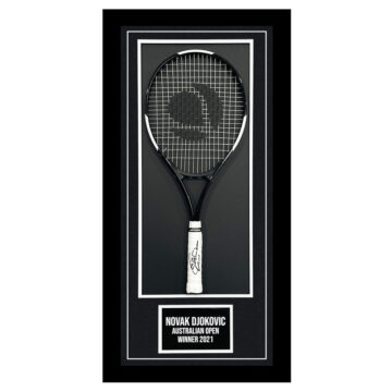 Signed Novak Djokovic Framed Racket - Australian Open Winner 2021