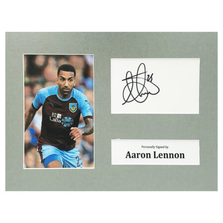 Signed Aaron Lennon Photo Display - 12x8 Burnley Icon