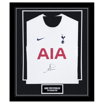 Signed Ange Postecoglou Framed Shirt - Tottenham Hotspur Icon