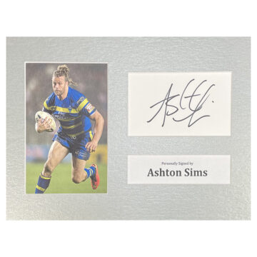 Signed Ashton Sims Photo Display - 12x8 Warrington Wolves Icon