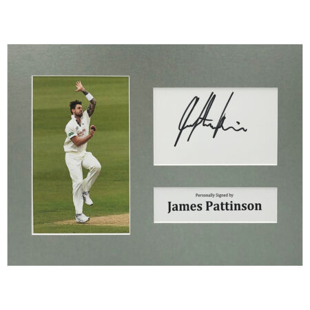 Signed James Pattinson Photo Display - 12x8 Australia Cricket Icon