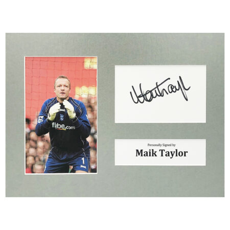 Signed Maik Taylor Photo Display - 12x8 Birmingham City Icon