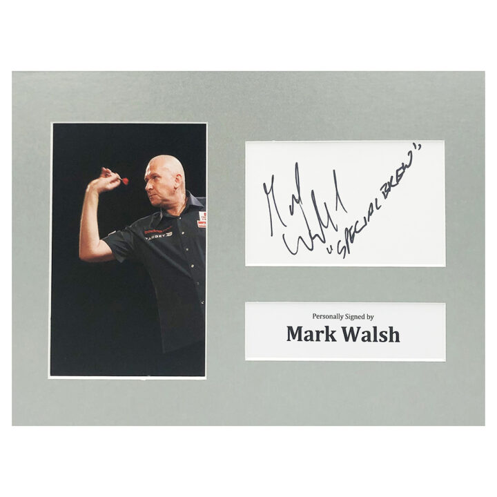 Signed Mark Walsh Photo Display - 12x8 Darts Icon