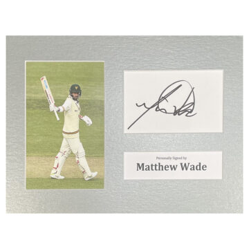 Signed Matthew Wade Photo Display - 12x8 Australia Cricket Icon