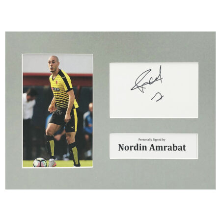 Signed Nordin Amrabat Photo Display - 12x8 Watford Icon