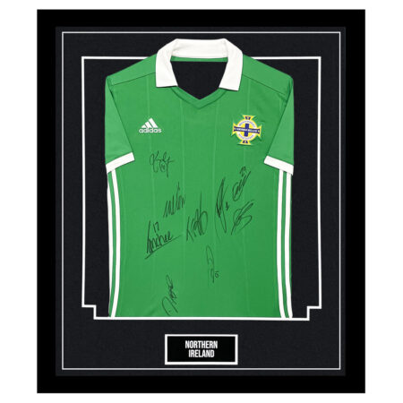 Signed Northern Ireland Framed Home Shirt - Squad Autograph