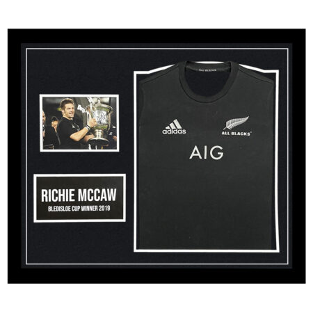 Signed Richie McCaw Framed Display Shirt - Bledisoe Cup Winner 2019