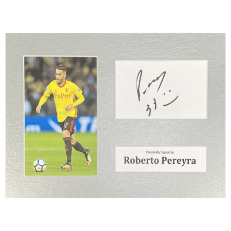 Signed Roberto Pereyra Photo Display - 12x8 Watford Icon