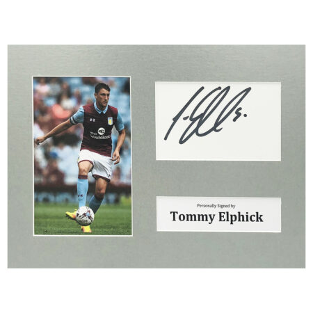 Signed Tommy Elphick Photo Display - 12x8 Aston Villa Icon