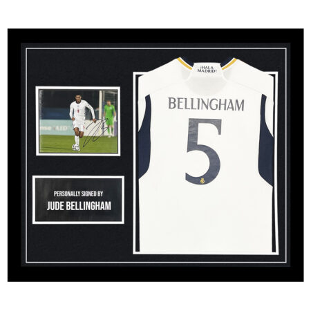 Jude Bellingham Signed Framed Display Shirt - England Autograph