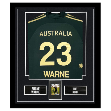 Signed Shane Warne 'The King' Framed Display Shirt - Australia Icon