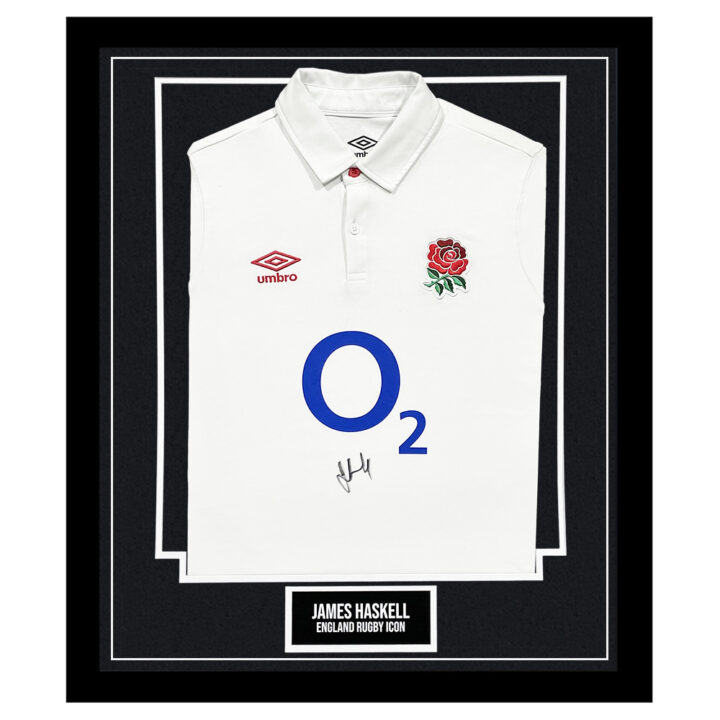 Signed James Haskell Framed Shirt - England Rugby Icon
