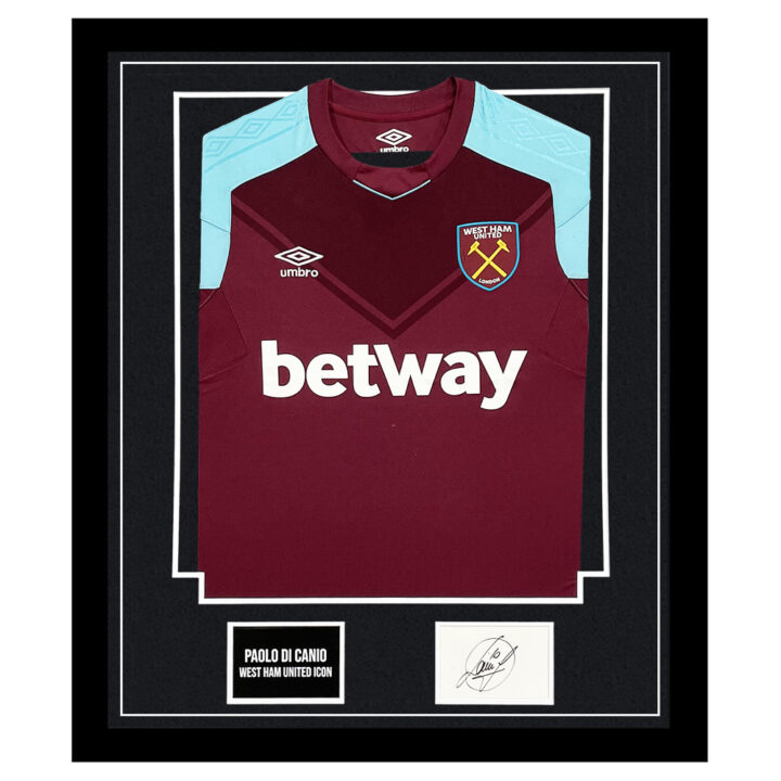 Signed Paolo Di Canio Framed Display Shirt - West Ham United Icon