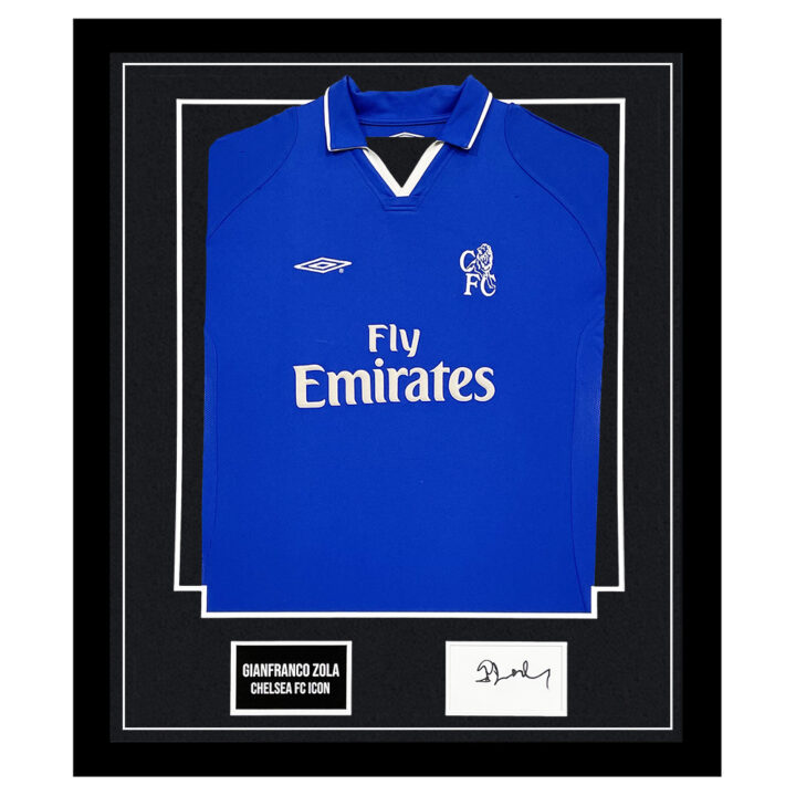 Gianfranco Zola Signed Framed Display Shirt - Chelsea FC Autograph