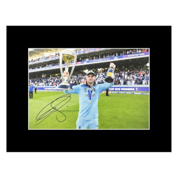 Autograph Jason Roy Photo Display 16x12 - CWC Winner 2019